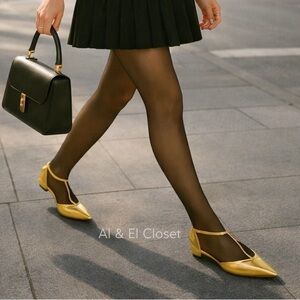 Worthington Kendie Metallic Gold Pointed Toe Women’s Flats Size 6M New with Tag